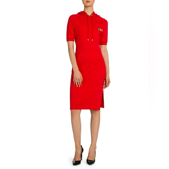 Moschino Authentic Hooded Midi Dress….Color: Red….Sz: 44/8 - Picture 2 of 7